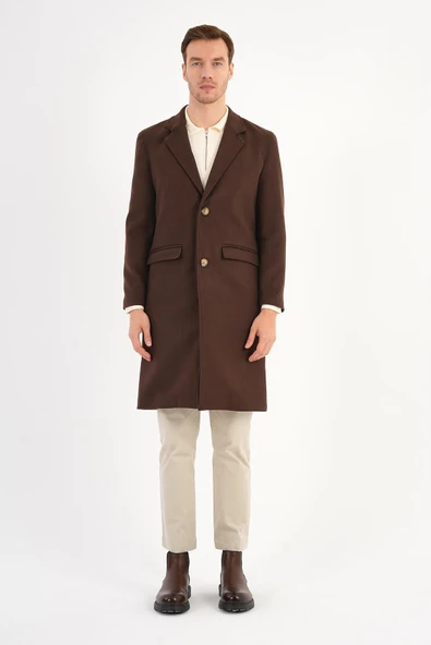 Nordic Kahverengi  Erkek Kaşe Kaban - 2