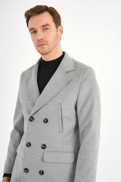 Regal Gri Kruvaze Erkek Kaban - 5