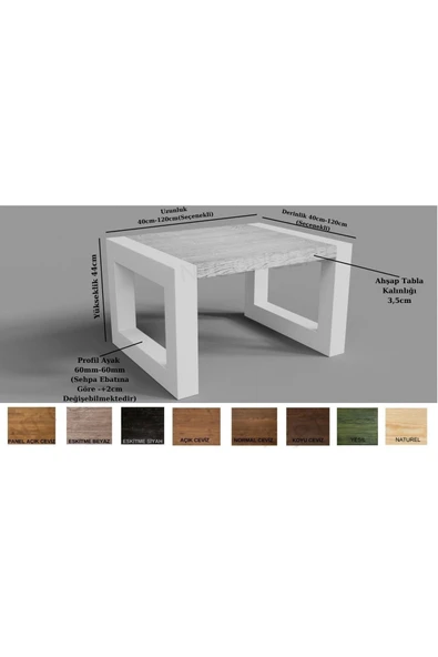 NT Concept Ntconcept Luh Masif Ahşap Sehpa(80cm-80cm-h44cm) - 3