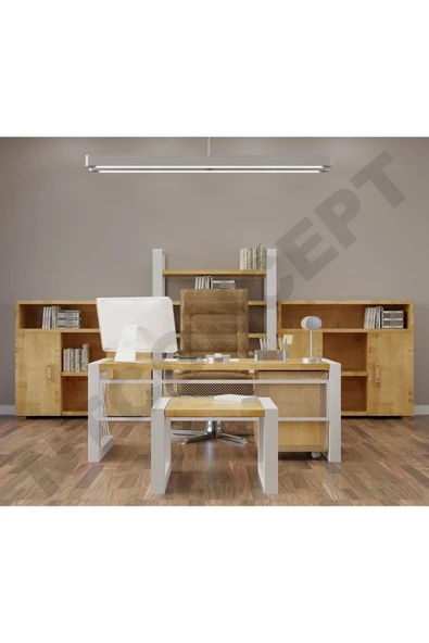 NT Concept Ntconcept Lue Doğal Ahşap Ofis Ve Çalışma Odası Takımı-220'lık Takım - Resim 2