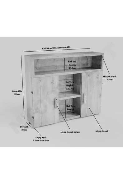 NT Concept Doğal Ahşap Dörtlü Ofis Ve Çalışma Odası Takımı-180'lik Takım - Resim 2