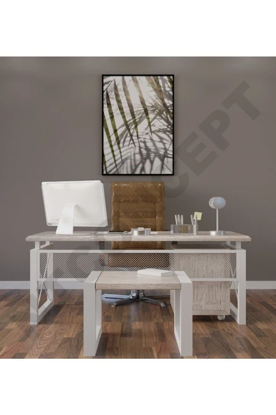 NT Concept Ntconcept Kio Doğal Ahşap Üçlü Ofis Ve Çalışma Odası Takımı-200'lık Takım ürün görseli 1