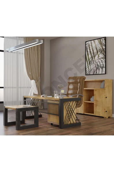 NT Concept Ntconcept Wenoxi Doğal Ahşap Dörtlü Ofis Ve Çalışma Odası Takımı-220'lık Takım ürün görseli 1