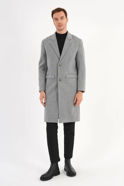 Nordic Gri Erkek Kaşe Kaban - 2