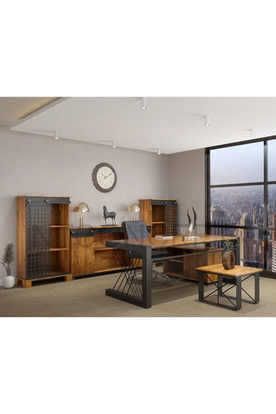 NT Concept Doğal Ahşap Ofis Ve Çalışma Odası Takımı-140'lık Takım ürün görseli 1