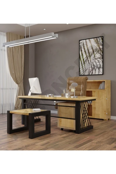 NT Concept Ntconcept Alwin Doğal Ahşap Dörtlü Ofis Ve Çalışma Odası Takımı-200'lik Takım