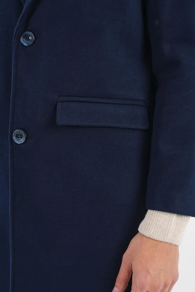 Nordic Lacivert Erkek Kaşe Kaban - 5