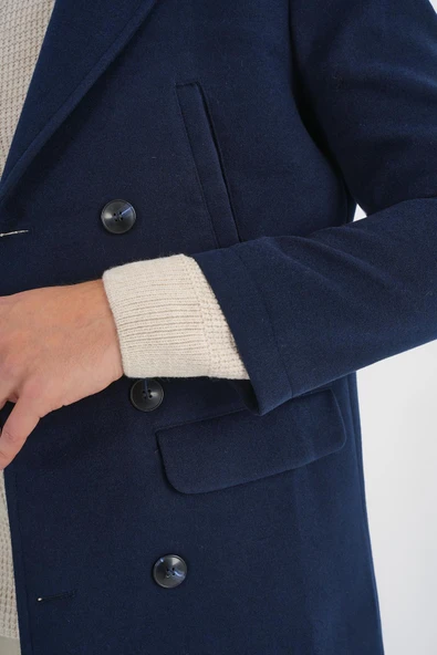 Regal Lacivert Kruvaze Erkek Kaban - 5