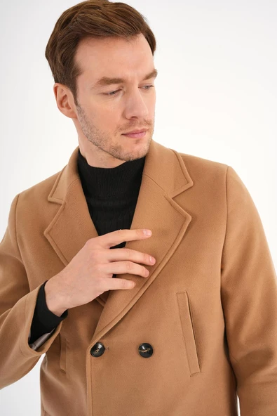 Regal Camel Kruvaze Erkek Kaban - 5