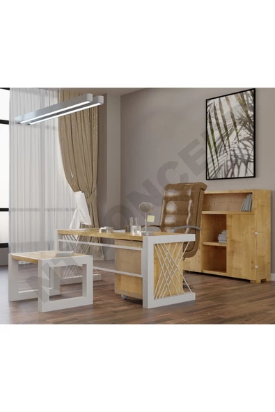 NT Concept Ntconcept Wenox Doğal Ahşap Dörtlü Ofis Ve Çalışma Odası Takımı-200'lık Takım