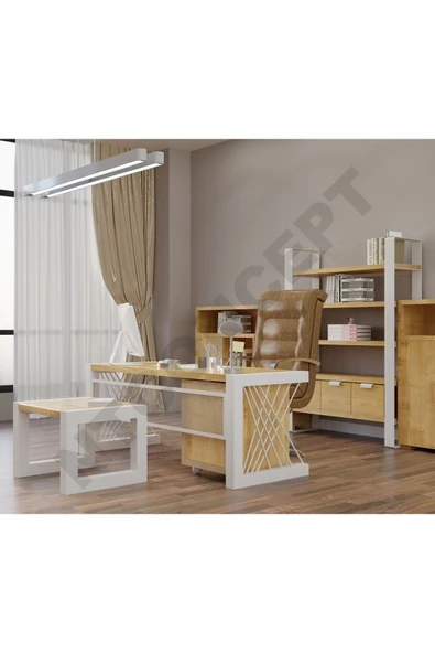NT Concept Ntconcept Lue Doğal Ahşap Ofis ve Çalışma Odası Takımı-180'lık Takım