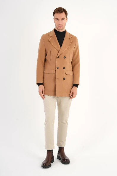 Regal Camel Kruvaze Erkek Kaban - 2