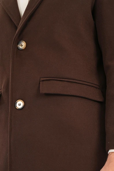 Nordic Kahverengi  Erkek Kaşe Kaban - 5