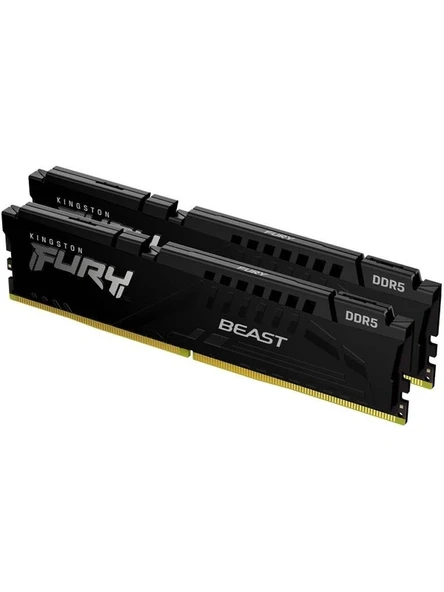 Kingston FURY Beast 32GB 5200MT/s DDR5 CL40 Masaüstü Bellek Kiti 2 Siyah XMP KF552C40BBK2-32