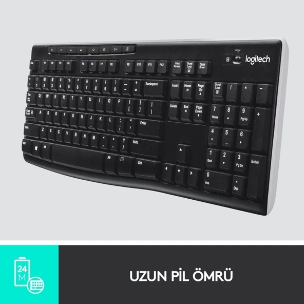 Logitech K270 920-003761 Q Kablosuz Klavye Teşhir - Resim 4