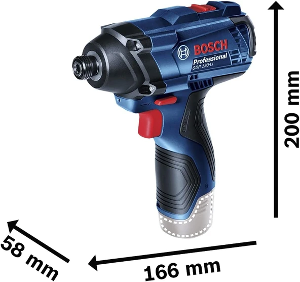 Bosch GDR 120-LI Darbeli Somun Sıkma Makinesi (Akü ve Şarj Cihazı Dahil Değildir) - 06019F0000 - 2