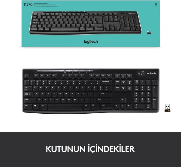Logitech K270 920-003761 Q Kablosuz Klavye Teşhir - Resim 3