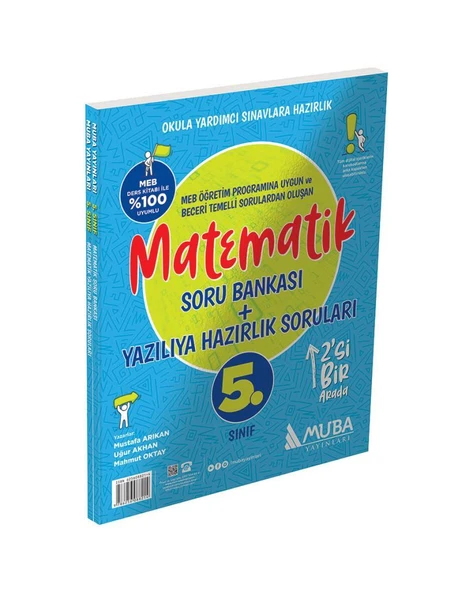 Muba 5. Sınıf Matematik Soru Bankası + Yazılıya Hazırlık Soruları 2'Si 1 Arada