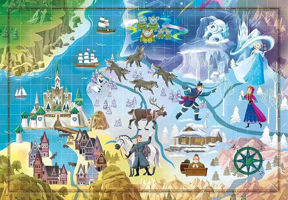 Clementoni 39666 Disney Frozen Story Maps 1000 parça - 2