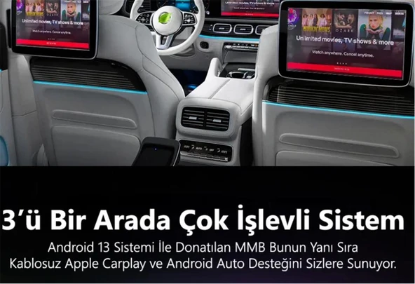 MMB MAX 4.0 Android 13, 8+128GB, HDMI Output  Kablosuz-Wireless CarPlay - 2