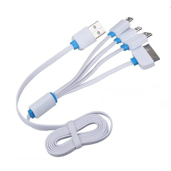 StarkTech STT-751 Çok Amaçlı Beş renk 1Metre Dörtlü Erkek Giriş Şarj Kablosu - 6