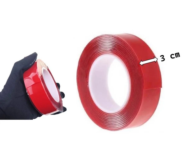 2 Adet Çift Taraflı Güçlü Silikonlu Şeffaf Bant 30 Mm X 5 Metre - 2