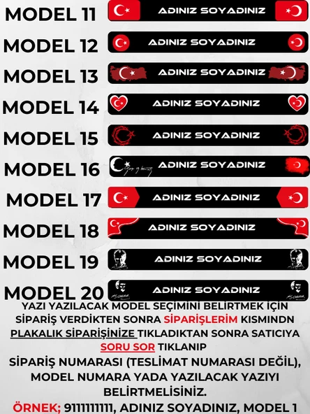 DeepCraft Kişiye Özel Her Araca Uygun İsimli Plakalık 2 adet - 2