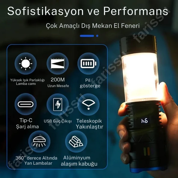 800 Lümen Gücünde Şarjlı El Feneri – Karanlıkta Tek İhtiyacınız - 3