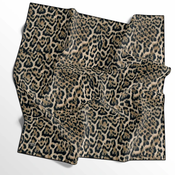Leopar Desenli Soft Pamuk Eşarp - 04482 - 4