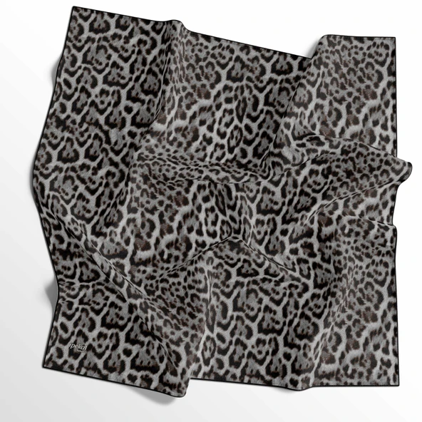 Leopar Desenli Soft Pamuk Eşarp - 04482 - 6