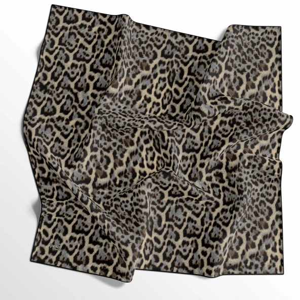 Leopar Desenli Soft Pamuk Eşarp - 04482 - 5