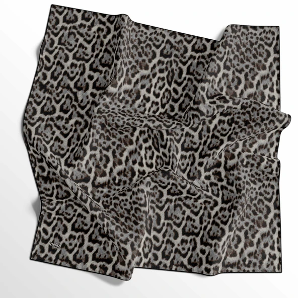 Leopar Desenli Soft Pamuk Eşarp - 04481 - Resim 6