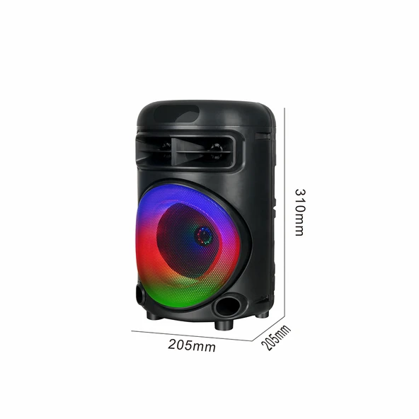 GD-692 FM Radyolu Mikrofonlu RGB TWS 6.5 inç Stereo Bass Kablosuz Karaoke Hoparlör - 4