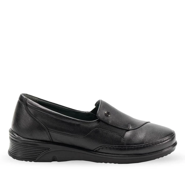 FORELLİ TERTE LASTİKLİ ORTOPEDİK DERİ KADIN AYAKKABI - Resim 2