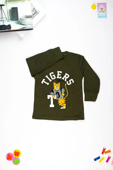 Kaplan Baskılı Uzun Kollu Çocuk  Sweatshirt  1-4 Yaş - 10