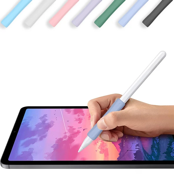 Apple Pencil 1-2 Nesil Pro USB-C Uyumlu Soft Yumuşak Silikon Kalem Tutucu Zarif Ve Rahat Kullanım  Lavanta