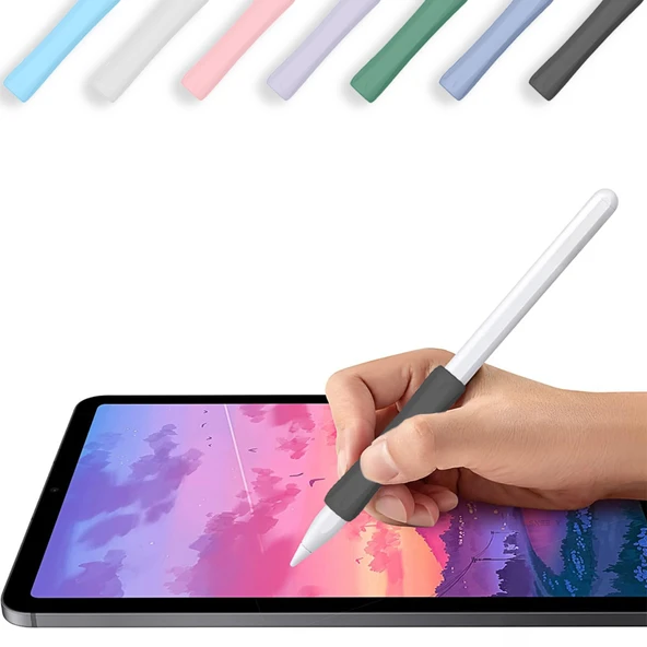 Apple Pencil 1-2 Nesil Pro USB-C Uyumlu Soft Yumuşak Silikon Kalem Tutucu Zarif Ve Rahat Kullanım  Siyah