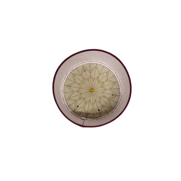 İmam Sarığı-Beyaz Kumaş-Bordo Takke-Düz Sarım-Kuş Gözlü-7 metre - 5