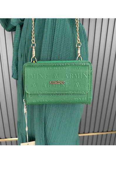 Armine Kadın Omuz Çantası Çapraz Çanta 324 Yeşil Lazer - Resim 2