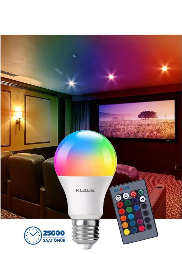 Klaus Renk Değiştirebilen Uzaktan Kumandalı Rgb Led Lamba 9W - Resim 2