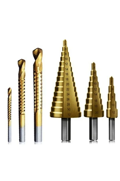 Yüksek Kalite Kademeli Matkap Sac Delme Ucu Seti 6 Parça Kademeli Matkap Ucu Seti (Özel Çanta) - 8