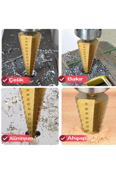 Yüksek Kalite Kademeli Matkap Sac Delme Ucu Seti 6 Parça Kademeli Matkap Ucu Seti (Özel Çanta) - 2