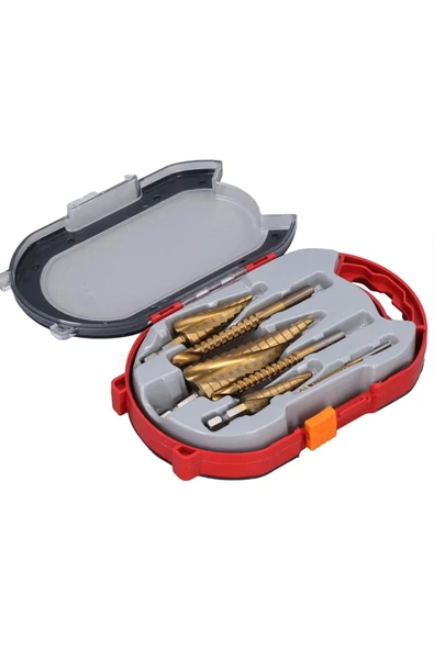 Yüksek Kalite Kademeli Matkap Sac Delme Ucu Seti 6 Parça Kademeli Matkap Ucu Seti (Özel Çanta) - 6