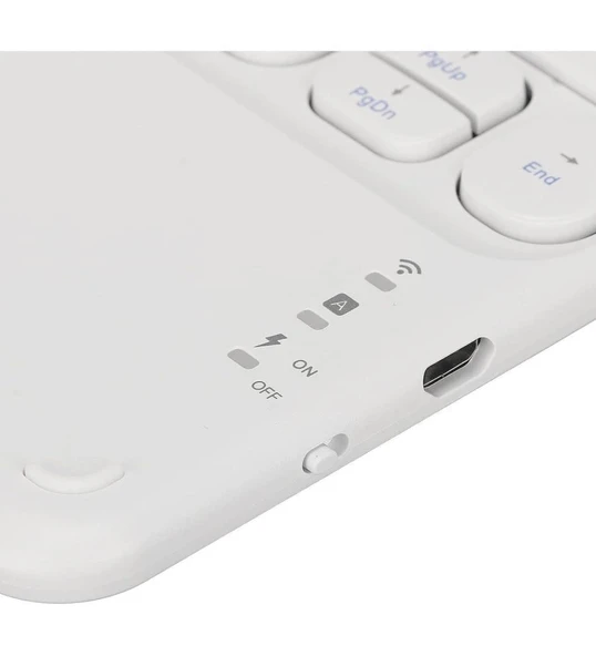 Hometech Alfa 8MG 8" Uyumlu Kablosuz Bluetooth Şarjlı TouchPad'li Türkçe Q Klavye - Beyaz - 4
