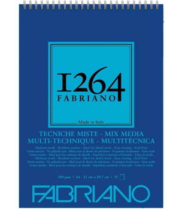 Fabriano 1264 Mıx Medıa Defter 300gr A4-30Yaprak Spiralli