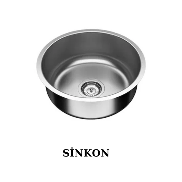 SİNKON Paslanmaz Krom Evye 38x38 Tezgah Altı Büyük Sifon Dahildir
