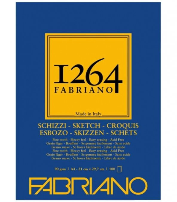 Fabriano 1264 Sketch Paper Eskiz Bloğu 90gr A4 100Yaprak