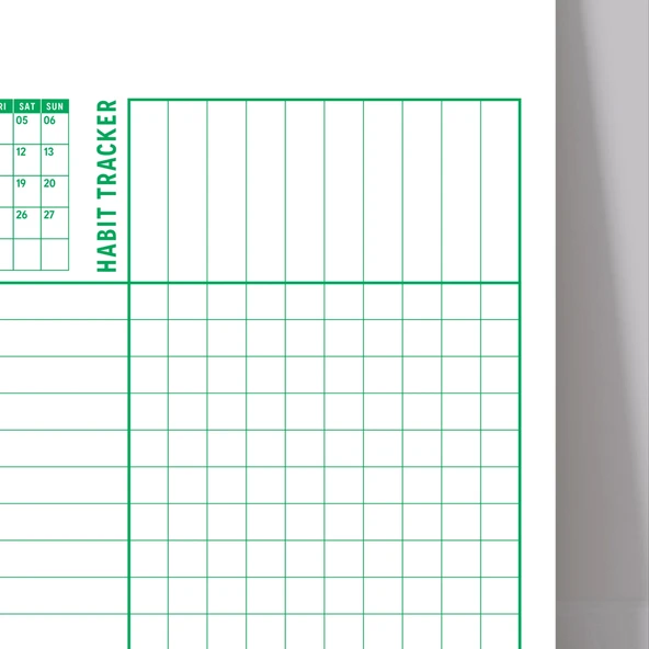 2025 Aylık Planlayıcı Duvar Takvimi, A4, Alışkanlık Takipçisi,Yapılacaklar Listesi, Monthly Wall Planner Calendar, Habbi - 5