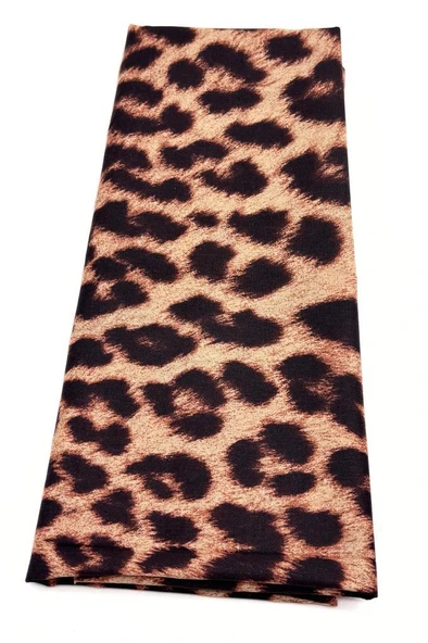Nusrat Bilişim Çanta Aksesuar 120X50 cm Leopar Renk Pamuklu Saten Astarlık Kumaş