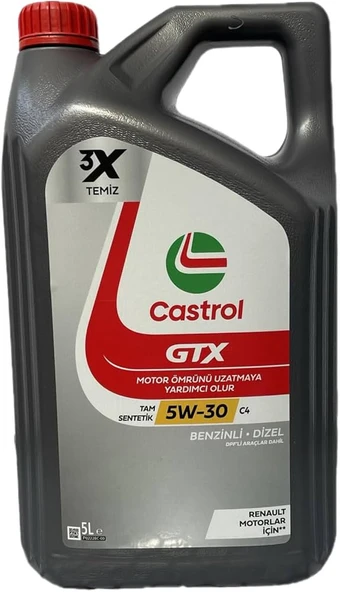 Castrol GTX 5W-30 C4 Tam Sentetik Motor Yağı 5 L - 2024